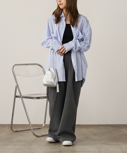 ROOPTOKYO（ループトウキョウ）の「ベーシック ストライプシャツ（シャツ/ブラウス・レディース・ピンク/ブルー・FREE）」の13枚目の写真