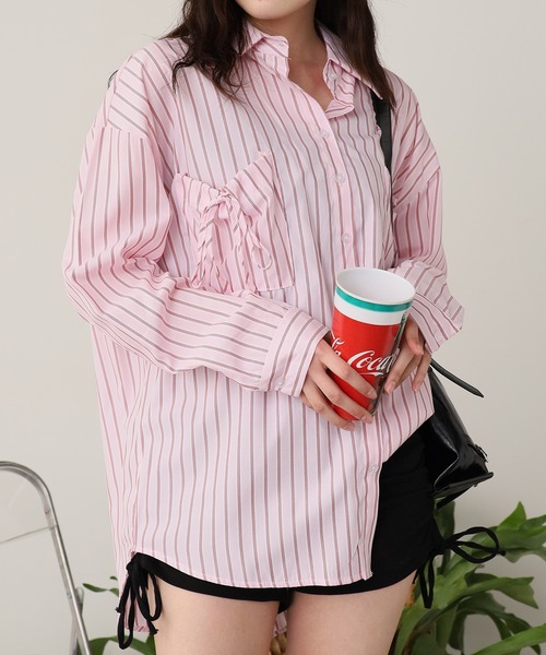 ROOPTOKYO（ループトウキョウ）の「ベーシック ストライプシャツ（シャツ/ブラウス・レディース・ピンク/ブルー・FREE）」の16枚目の写真