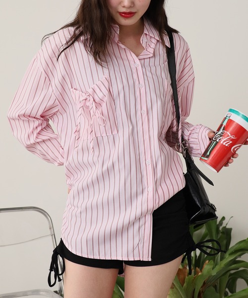 ROOPTOKYO（ループトウキョウ）の「ベーシック ストライプシャツ（シャツ/ブラウス・レディース・ピンク/ブルー・FREE）」の15枚目の写真