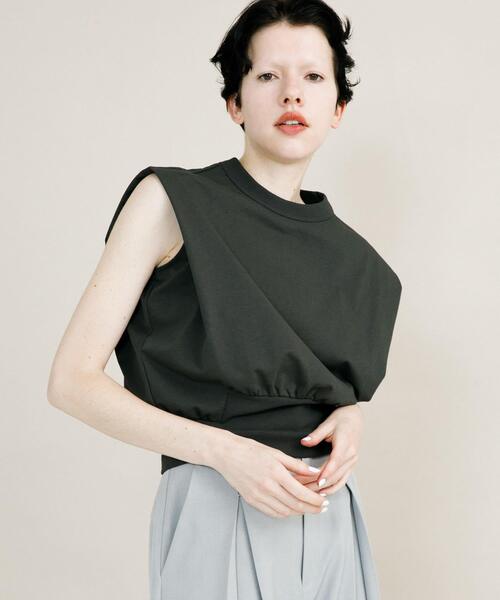 LAATO（ラート）の「fast dry no sleeve festee（Tシャツ/カットソー・レディース・オフホワイト/ホワイト/ダークグレー・FREE）」の4枚目の写真