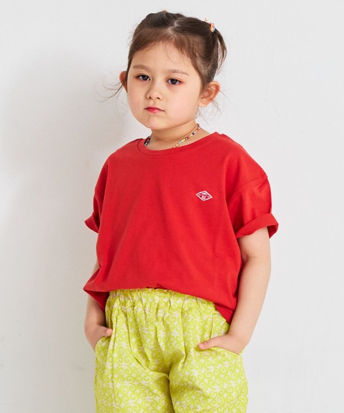 LSP WOW（エルエスピーワオ）の「【LSP WOW!】マイニチワッペン無地Tee（Tシャツ/カットソー・キッズ・ブルー/ピンク/グリーン/レッド/チャコール/ホワイト系その他/キャメル/杢グレー/オフホワイト/マスタード/ラベンダー/ネイビー/モカ/ライトブルー/ブラック・110/100/90/80/130/120）」の15枚目の写真