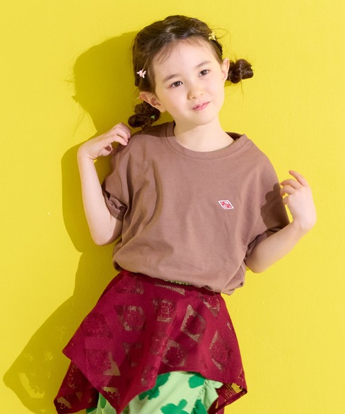 LSP WOW（エルエスピーワオ）の「【LSP WOW!】マイニチワッペン無地Tee（Tシャツ/カットソー・キッズ・ブルー/ピンク/グリーン/レッド/チャコール/ホワイト系その他/キャメル/杢グレー/オフホワイト/マスタード/ラベンダー/ネイビー/モカ/ライトブルー/ブラック・110/100/90/80/130/120）」の7枚目の写真