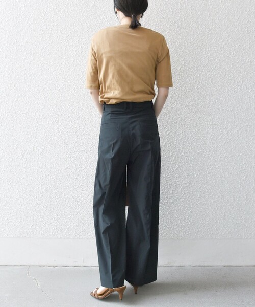 SHIPS any(シップス エニィ)の「SHIPS any:〈洗濯機可能〉タイプライター セミ ワイド タック パンツ(その他パンツ・レディース・ピンク/ブラック・36/38)」の4枚目の写真