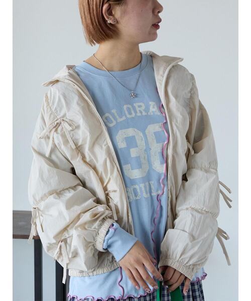 ehka sopo（エヘカソポ）の「リボンブルゾン（ブルゾン・レディース・キナリ/サックスブルー/グレー・F）」の2枚目の写真