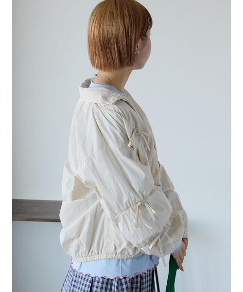 ehka sopo（エヘカソポ）の「リボンブルゾン（ブルゾン・レディース・キナリ/サックスブルー/グレー・F）」の6枚目の写真