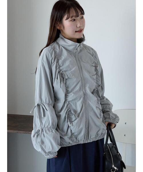 ehka sopo（エヘカソポ）の「リボンブルゾン（ブルゾン・レディース・キナリ/サックスブルー/グレー・F）」の13枚目の写真