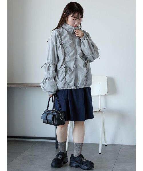 ehka sopo（エヘカソポ）の「リボンブルゾン（ブルゾン・レディース・キナリ/サックスブルー/グレー・F）」の18枚目の写真