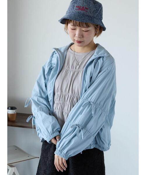 ehka sopo（エヘカソポ）の「リボンブルゾン（ブルゾン・レディース・キナリ/サックスブルー/グレー・F）」の21枚目の写真