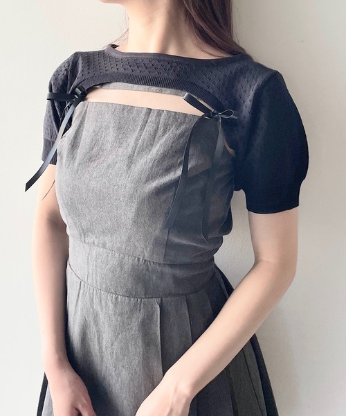 NOMAE(ノーマエ)の「ショートニット×キャミワンピースセット(ワンピース・レディース・グレー系その他/ブラック/ベージュ系その他/ホワイト系その他・FREE)」の10枚目の写真