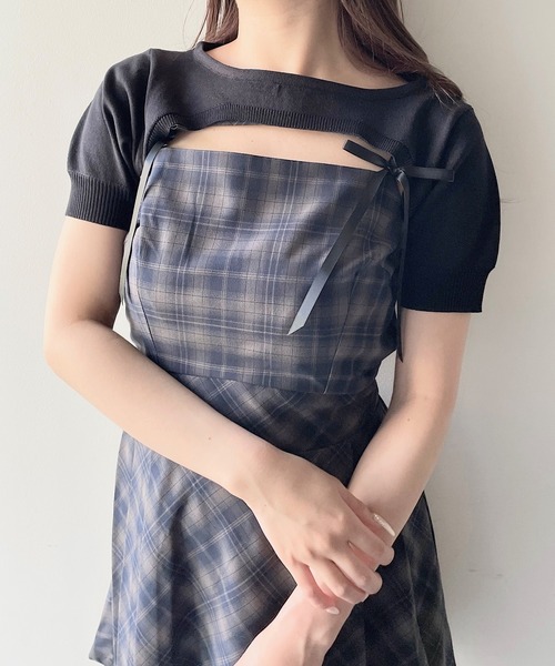 NOMAE(ノーマエ)の「ショートニット×キャミワンピースセット(ワンピース・レディース・グレー系その他/ブラック/ベージュ系その他/ホワイト系その他・FREE)」の13枚目の写真