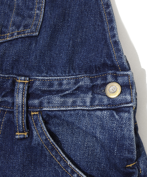SEA(シー)の「VINTAGE 858 オリジナルセルヴィッチデニムオーバーオール(デニムパンツ・レディース・ライトブルー/ワンウォッシュ/インディゴブルー・24/25/26)」の5枚目の写真