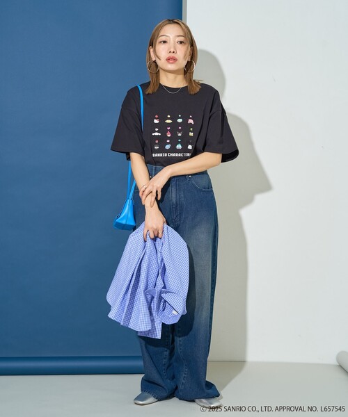 セール】限定展開/別注/sanrio/サンリオ 集合 プリント 半袖 T