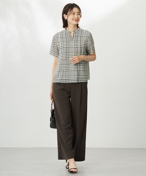 洗える・接触冷感・吸水速乾】Lightジョーゼット ワイド パンツ