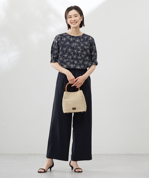J.PRESS Ladies(J.プレス レディス)の「【洗える・接触冷感・吸水速乾】Lightジョーゼット ワイド パンツ(その他パンツ・レディース・ベージュ系/ダークブラウン系/ネイビー系・XS/S)」の14枚目の写真