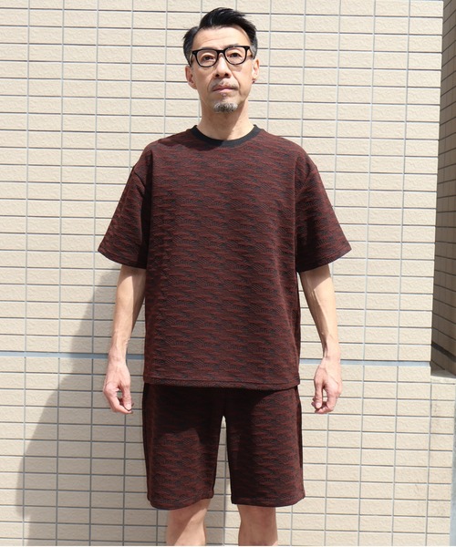ATELANE(アテレーン)の「ATELANE/ジャガード 半袖 Tシャツ キカガク(Tシャツ/カットソー・メンズ・ブラウン/ベージュ/ホワイト・LARGE/MEDIUM)」の13枚目の写真