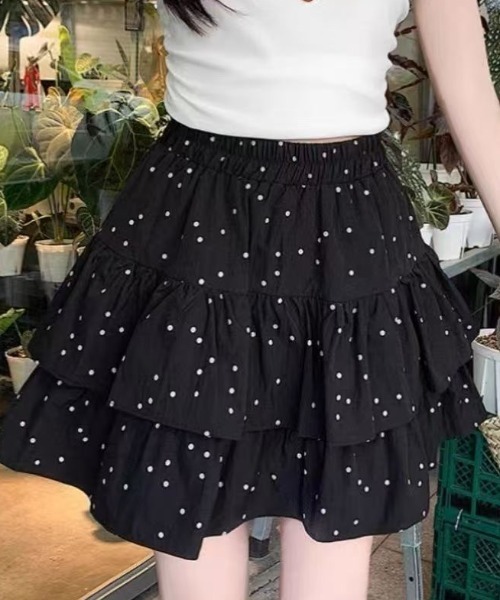 paravion（パラビオン）の「ドットフリルミニスカート（スカート・レディース・ホワイト/ブラック・FREE）」の8枚目の写真