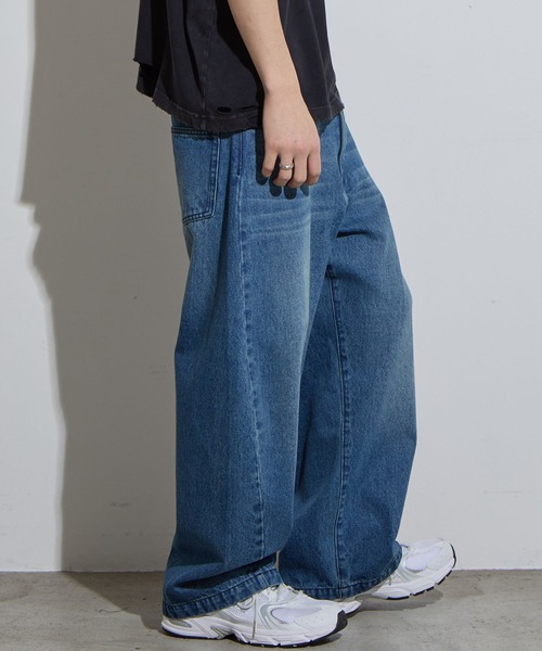 KAPITAL ライトブルー クロップドデニム 袴パンツ　ワイド　ジーンズ 素材から探す | KAPITAL