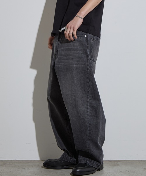 Asapmoda ワイドデニム ブラック 古着 Mサイズ