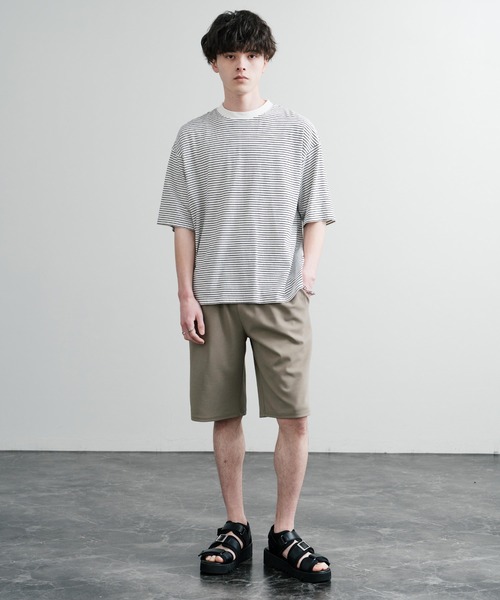 Rocky Monroe(ロッキーモンロー)の「UVカット 梨地ワイドイージーショートパンツ/ストレッチハーフパンツ(その他パンツ・メンズ・ダークグレー/ベージュ/ブルーグレー/ブラック/ダークグリーン・M/L/LL)」の21枚目の写真