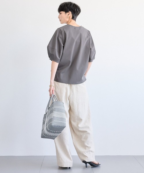 BARNYARDSTORM（バンヤードストーム）の「BARNYARDSTORM / トリコットランタンスリーブプルオーバー　マシンウォッシャブル（Tシャツ/カットソー・レディース・グレー/チャコールグレー/ホワイト/ブラック・S/M）」の9枚目の写真