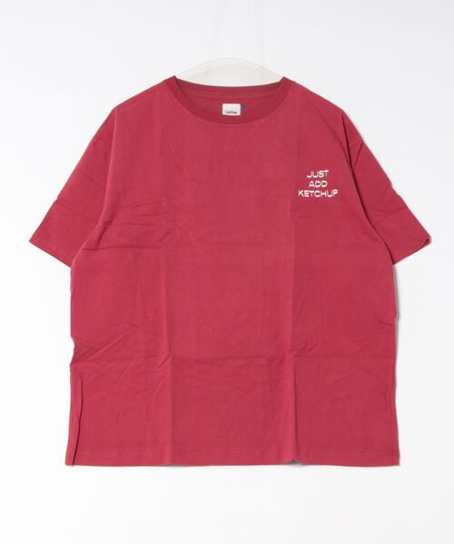 Catchup（ケチャップ）の「【Catchup】トマトくんTシャツ(大人サイズ)（Tシャツ/カットソー・レディース・ホワイト/オフホワイト/レッド・S/M/L/XL/XXL）」の3枚目の写真