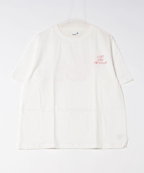 Catchup（ケチャップ）の「【Catchup】トマトくんTシャツ(大人サイズ)（Tシャツ/カットソー・レディース・ホワイト/オフホワイト/レッド・S/M/L/XL/XXL）」の2枚目の写真