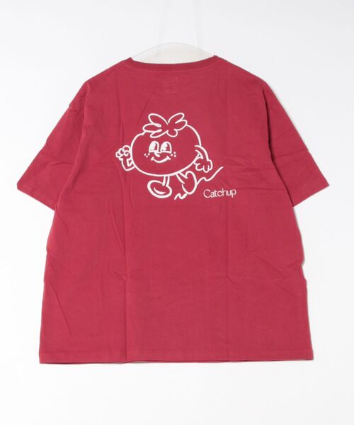 Catchup（ケチャップ）の「【Catchup】トマトくんTシャツ(大人サイズ)（Tシャツ/カットソー・レディース・ホワイト/オフホワイト/レッド・S/M/L/XL/XXL）」の4枚目の写真