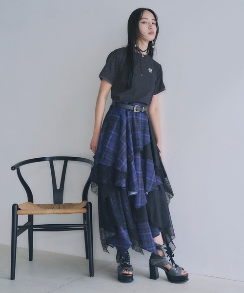 HARE ハレ　ランダムグラデ　シアースカート　オーガンジー　ブラック×ブルー 楽天市場】ランダムグラデシアースカート HARE ハレ スカート