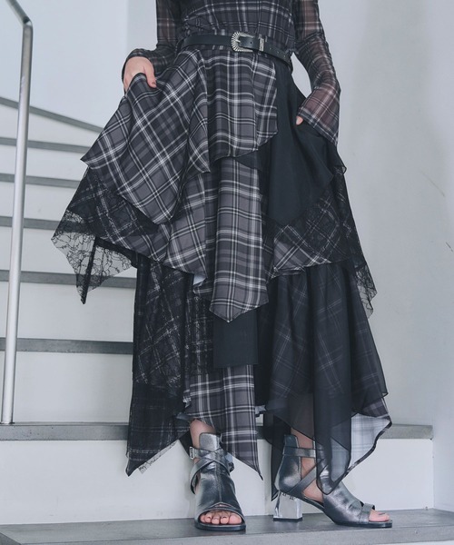 HARE（ハレ）の「MIXチェックランダムスカート(HARE)（スカート・レディース・ブラック/ブルー/ブラック系その他・FREE）」の20枚目の写真