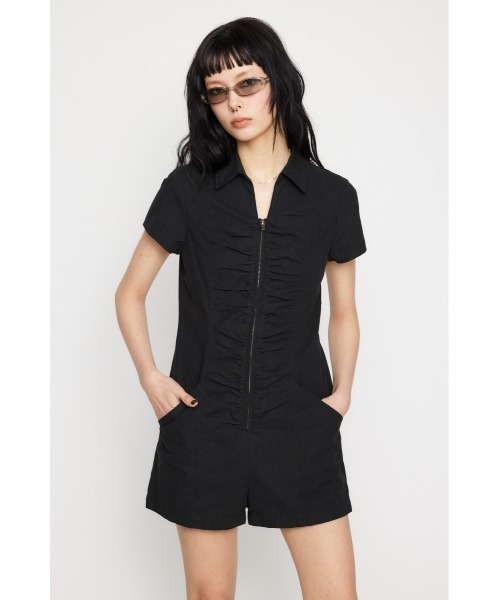 LAGUA GEM（ラグアジェム）の「GATHER MINI オールインワン（つなぎ/オールインワン・レディース・ブラウン/チャコールグレー/ブラック・SMALL/MEDIUM）」の14枚目の写真