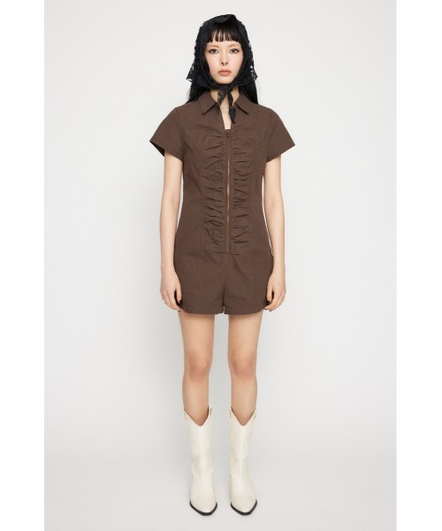 LAGUA GEM（ラグアジェム）の「GATHER MINI オールインワン（つなぎ/オールインワン・レディース・ブラウン/チャコールグレー/ブラック・SMALL/MEDIUM）」の7枚目の写真