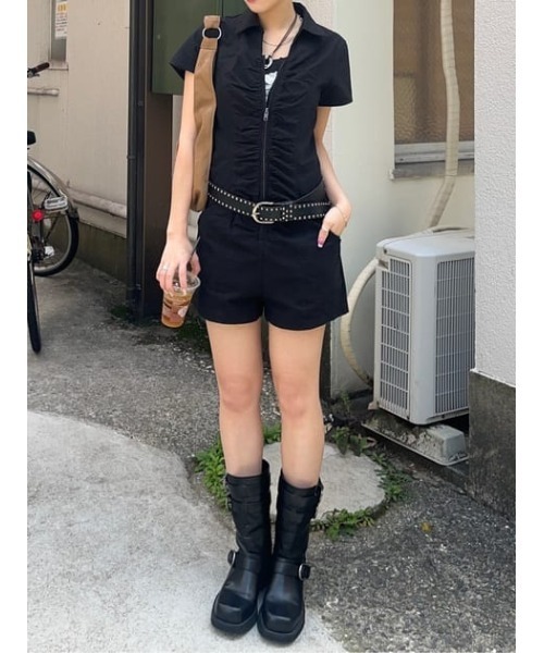 LAGUA GEM（ラグアジェム）の「GATHER MINI オールインワン（つなぎ/オールインワン・レディース・ブラウン/チャコールグレー/ブラック・SMALL/MEDIUM）」の17枚目の写真