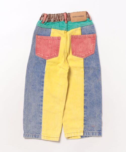 Color block denim pants