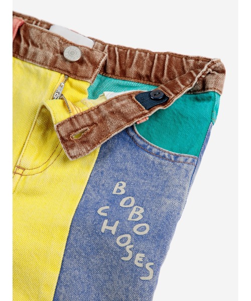 Color block denim pants