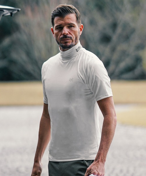 DIVINER GOLF】DVGロゴ半袖モックネックTシャツ メンズ 襟付き ゴルフ