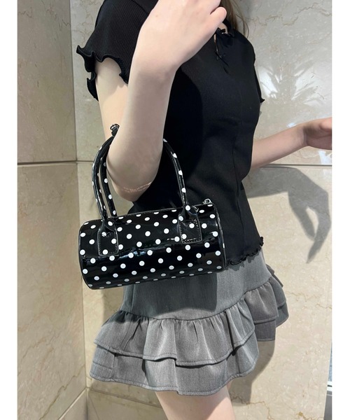 PHILLY（フィリー）の「【PHILLY】ドットエナメルミニショルダー（ハンドバッグ・レディース・ホワイト/ブラック・FREE）」の4枚目の写真