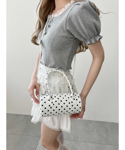 PHILLY（フィリー）の「【PHILLY】ドットエナメルミニショルダー（ハンドバッグ・レディース・ホワイト/ブラック・FREE）」の9枚目の写真