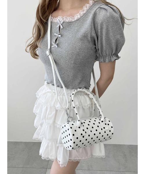 PHILLY（フィリー）の「【PHILLY】ドットエナメルミニショルダー（ハンドバッグ・レディース・ホワイト/ブラック・FREE）」の8枚目の写真