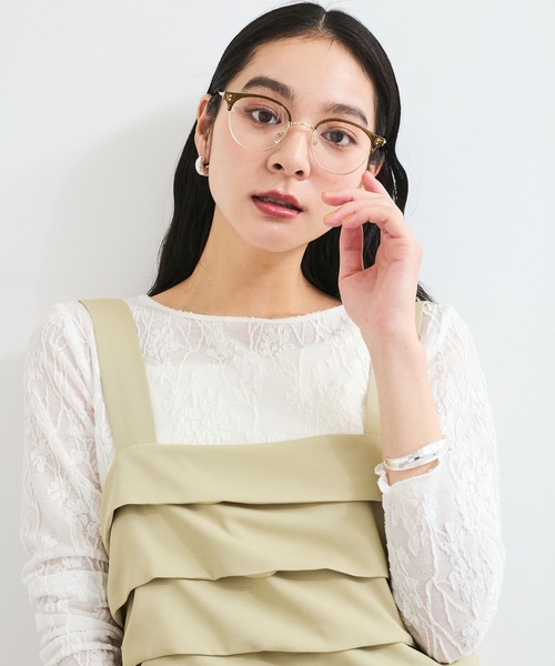 VIS（ビス）の「ブローファッショングラス／ハーフリムファッショングラス（メガネ・レディース・オリーブ/その他・FREE）」の8枚目の写真