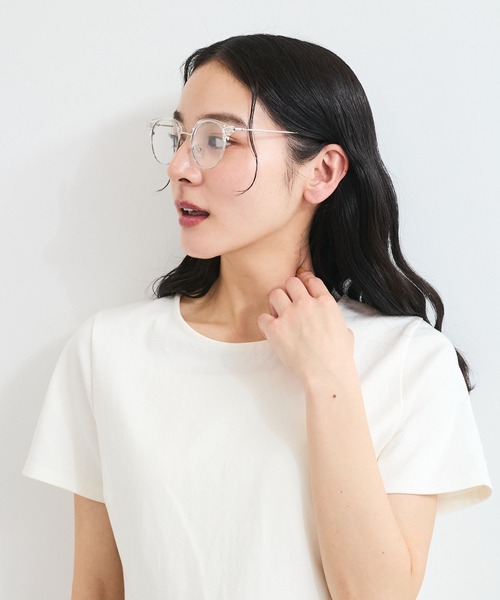 VIS（ビス）の「ブローファッショングラス／ハーフリムファッショングラス（メガネ・レディース・オリーブ/その他・FREE）」の6枚目の写真