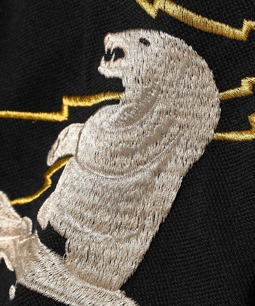 BEAMS BOY（ビームスボーイ）の「テーラー東洋 / SUKA POLO SHIRT EMBROIDERED “ALASKA”（ポロシャツ・レディース・ブラック・SMALL）」の4枚目の写真