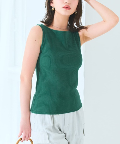 カップ付きボートネックタンク 【低身長・小柄女性】（タンク
