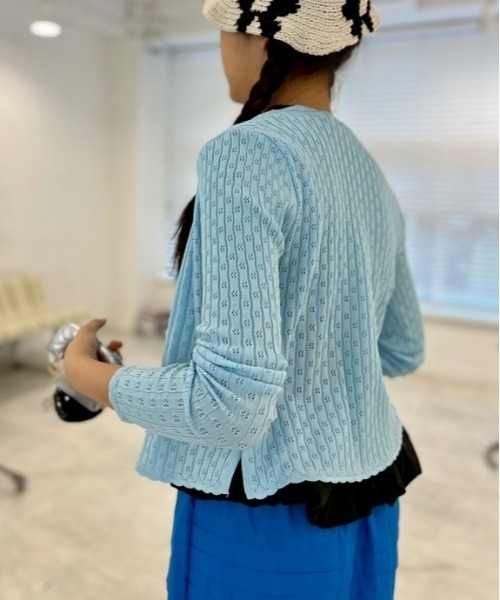 ipugo(イプゴ)の「ipugo/イプゴ パンチングSSニットカーディガン 夏物 夏服(カーディガン/ボレロ・レディース・アイボリー/ブルー・FREE)」の17枚目の写真