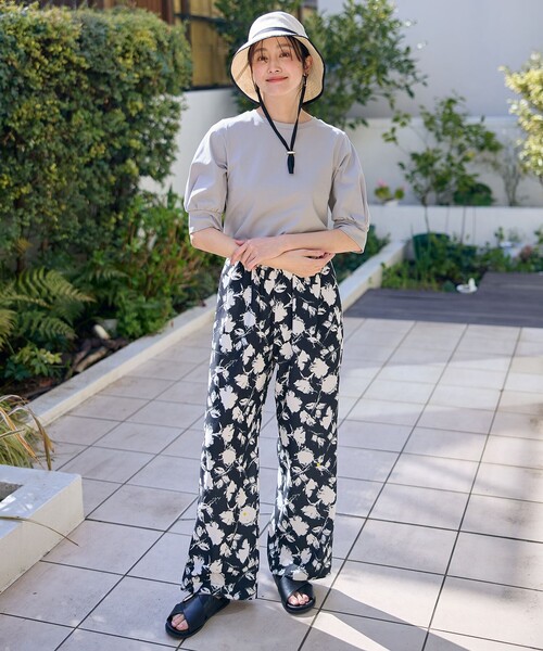 ANY（エニィ）の「【ウエストゴム】プリントパンツ（その他パンツ・レディース・ブラック系1/ネイビー系1/グレー系1・1/2/3）」の5枚目の写真