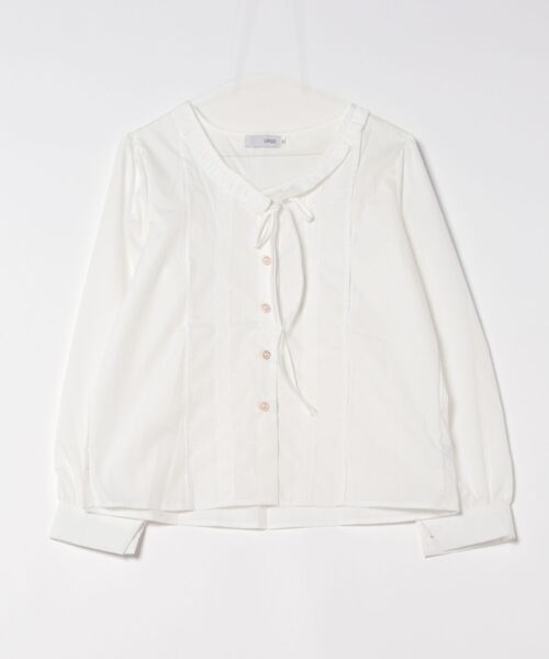 urge:(アージコロン )の「【URGE:】フリル襟 リボン 長袖 ブラウス(シャツ/ブラウス・レディース・ホワイト・SMALL/MEDIUM/LARGE/X-LARGE)」の5枚目の写真