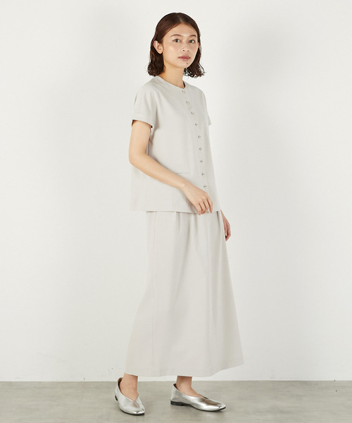 LOGEMENT DE CLAIRE(ロジュモンドクレール)の「麻調タックナロースカート(スカート・レディース・グレイッシュベージュ/ブラック/ブラウン・FREE)」の16枚目の写真