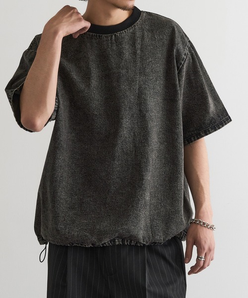 MAGASIN DE MODE Brew(マガジンデモードブリュー)の「【MAGASIN DE MODE Brew】デニムTシャツ MNY(Tシャツ/カットソー・メンズ・ブルー/ブラック/ライトブルー・M/L/2L)」の4枚目の写真