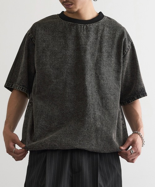 MAGASIN DE MODE Brew(マガジンデモードブリュー)の「【MAGASIN DE MODE Brew】デニムTシャツ MNY(Tシャツ/カットソー・メンズ・ブルー/ブラック/ライトブルー・M/L/2L)」の5枚目の写真
