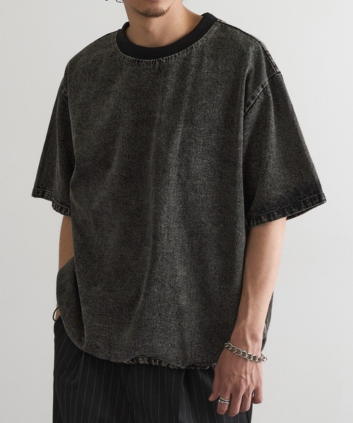 MAGASIN DE MODE Brew(マガジンデモードブリュー)の「【MAGASIN DE MODE Brew】デニムTシャツ MNY(Tシャツ/カットソー・メンズ・ブルー/ブラック/ライトブルー・M/L/2L)」の6枚目の写真