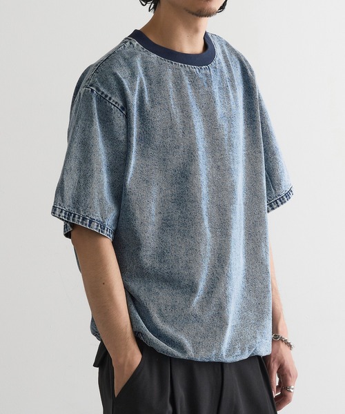 MAGASIN DE MODE Brew(マガジンデモードブリュー)の「【MAGASIN DE MODE Brew】デニムTシャツ MNY(Tシャツ/カットソー・メンズ・ブルー/ブラック/ライトブルー・M/L/2L)」の16枚目の写真